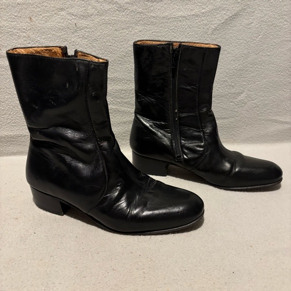 Black Leather Chelsea Ankle Boots Womens size 5 made in Mexico - Picture 1 of 10